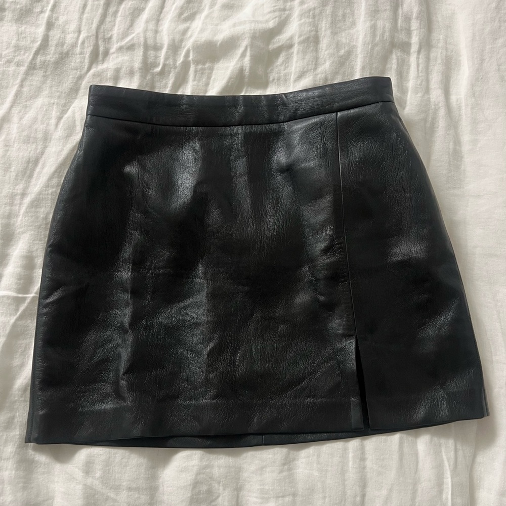 Aritzia Black Leather Skirt